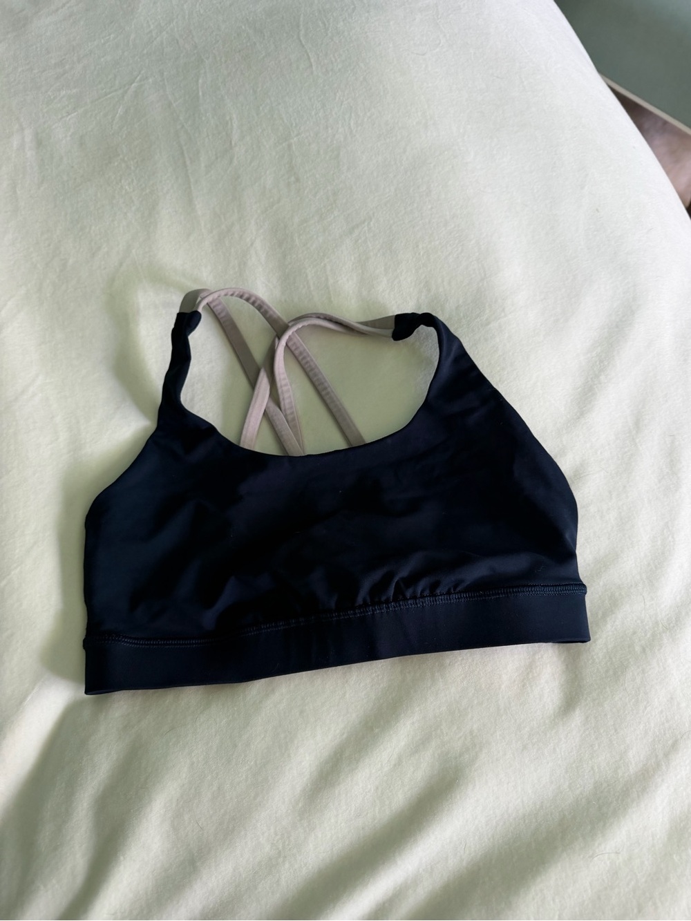 lululemon athletica navy Sports Bra with Light Pink Straps
